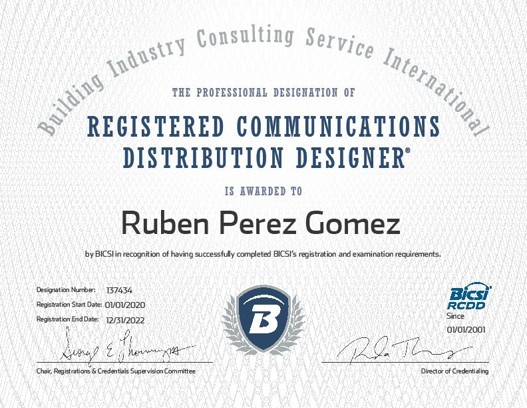 BICSI RCDD Certification